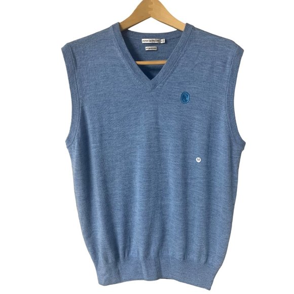 Peter Millar Other - Peter Millar Sweater Vest Extra Fine 100% Merino Wool Light Blue Career Vest M